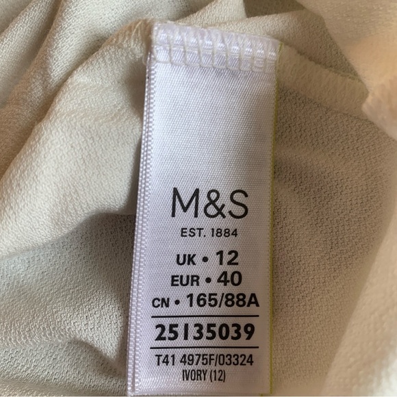 Marks & Spencer M&S Collection Ivory Ruffle Sleeve Tee - Picture 5 of 6